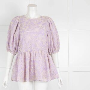 Stine Goya Lilac & Yellow Peplum Top